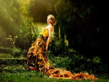 Dress from autumn leaves