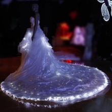 Elegantiška apšviesta vestuvių suknelė