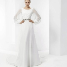 Gjennomsiktig Sleeve A-Line Wedding Dress