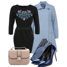 Sheath dress and accessories for women with a figure Slim column