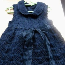 Rochie tricotată pentru fete tricotate cu guler