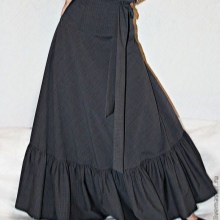 grå maxi kjol med frill