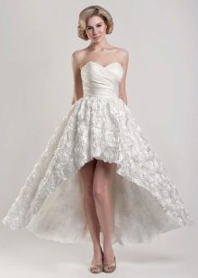 Gaun pengantin dengan skirt di bawah lutut