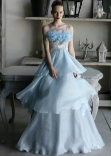 Mėlyna vestuvių vasaros suknelė
