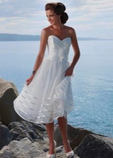 Vestido de novia de gasa de playa