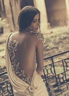 Griekse stijl open rug sexy trouwjurk