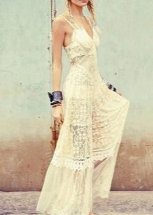 Gaun pengantin musim panas yang diperbuat daripada kain renda