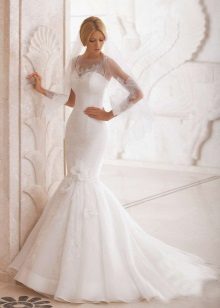 Dame blanche petite robe de mariée sirène