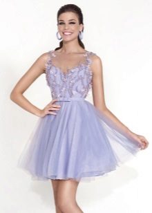 Lilac dress short fluffy