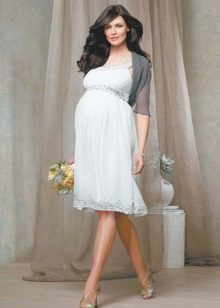Сватбена рокля за майчинство в гръцки стил с Болеро