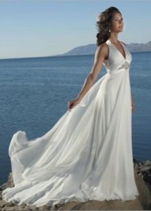 Vestido de novia de playa de raso