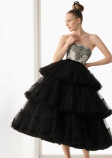 فستان زفاف أسود رقيق قصير