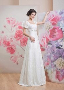 Empire style lace wedding dress