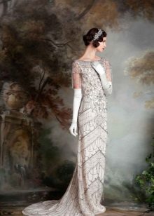 الفضة خمر إليزا جين هويل فستان الزفاف