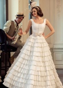 Bruiloft retro jurk met meerdere lagen