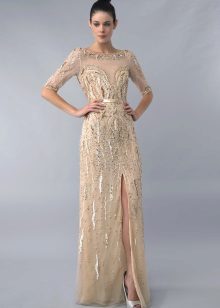 Evening dress with naked body effect