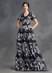 Вечерна рокля с цветен печат от Dolce & Gabbana