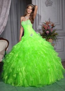 Rūgšties žalios vestuvių suknelė