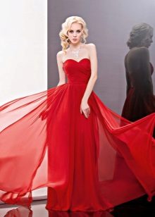 Red Chiffon Wedding Dress