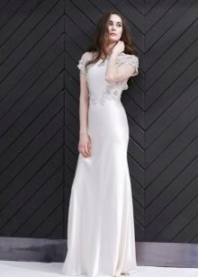 Straight Wedding Dress na may Lace