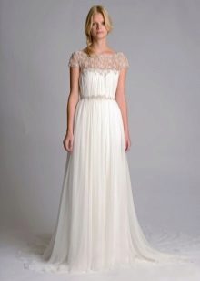 Gaun pengantin dengan inset renda