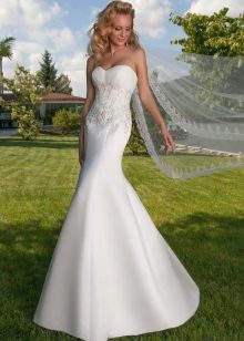 Partial Lace Wedding Dress