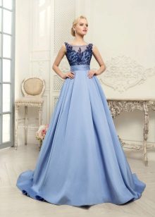 فستان الزفاف الدانتيل الأزرق