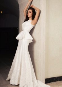 Vestido de novia con basky de la colección de Crystal Desing 2014.