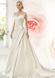 A-line bröllopsklänning med draperi