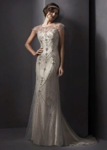 Gaun pengantin dalam gaya bebas gaya retro