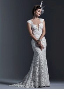 Gaun pengantin dalam gaya renda retro