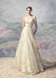 Cream Print Ivory Cream Wedding Dress