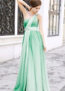 Зелена сватбена рокля в гръцки стил