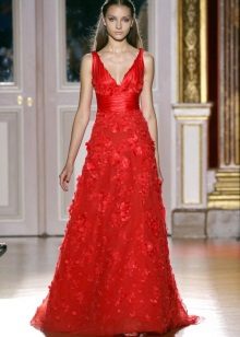 الدانتيل فستان الزفاف الأحمر