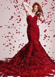 Červené Mermaid Svatební šaty