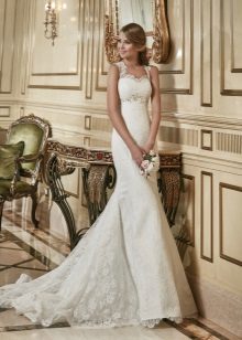 Elegant blonde brudekjole med stropper