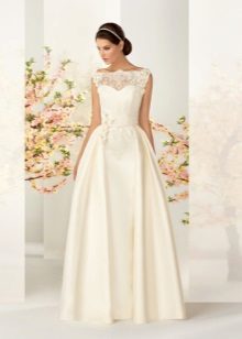 Una línea de vestido de novia con encaje
