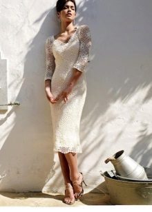 Плетена сватбена рокля за плетене на една кука