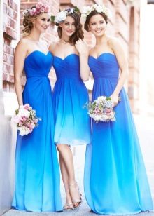 Modré a modré šaty