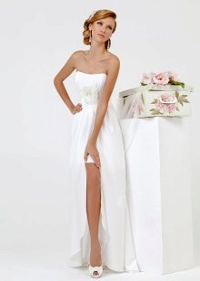 Kookla simples vestido de noiva branco