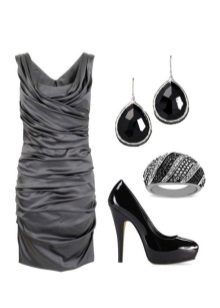 Gray dress with black decorations