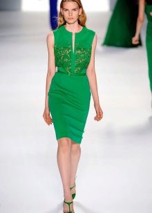 Žalioji trumpoji suknelė