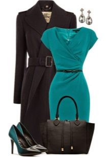 Pakaian pejabat Turquoise, kasut dan aksesori