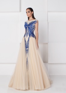 Patterned Organza Gown