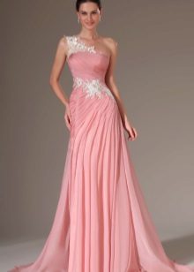 Rožinė graikų suknelė