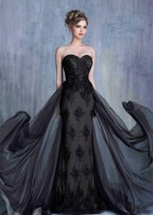 Negru rochie de seară de la guipure