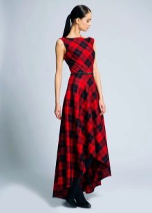 Rode diagonale jurk