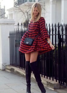 Checkered Red Dress