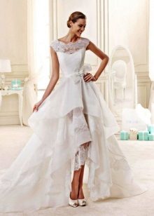 Krátké přední dlouhé krajky svatební šaty