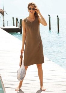 Linen dress A-shaped silweta